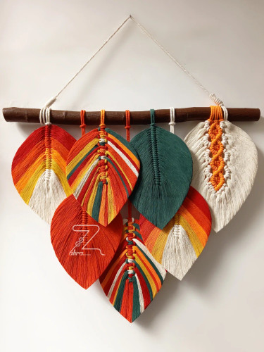 آویز برگ مکرومه پاییزی